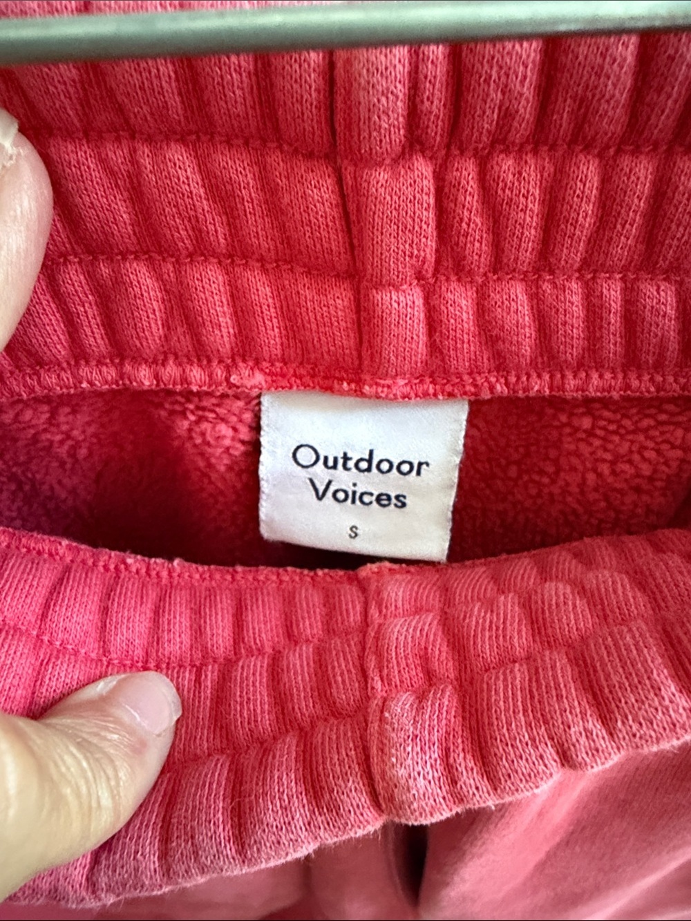 (148)Outdoor Voices Light Red/Coral Track Joggers - Picture 2 of 4
